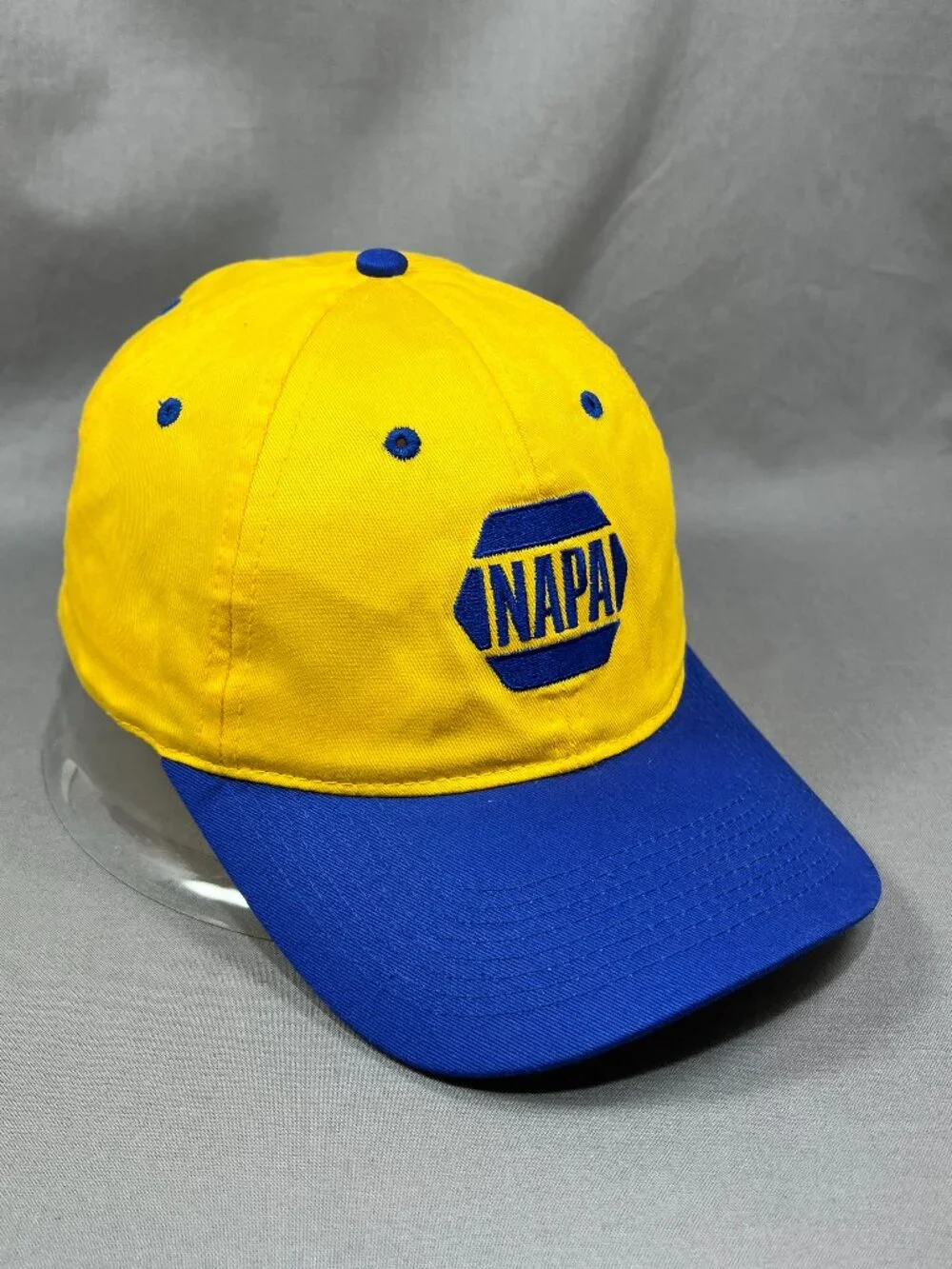 Vtg Napa Parts 75th Anniversary Strapback Hat Yellow Gold Adjustable Mens Cap